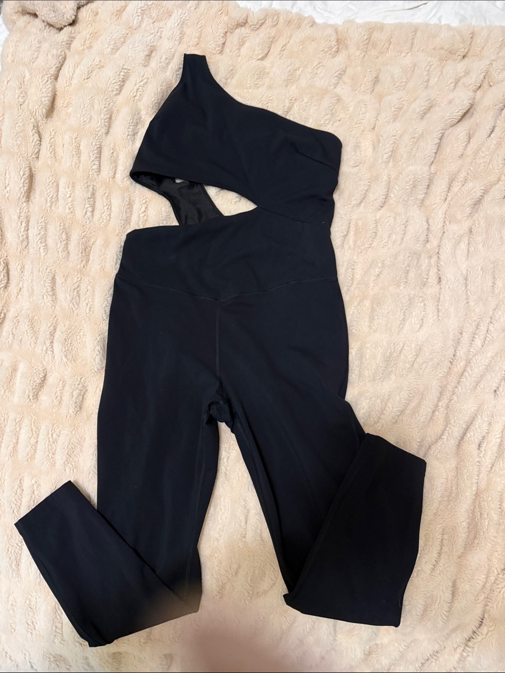 FP Movement by Free People One-Shoulder Black Jumpsuit